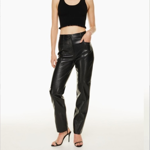 Aritzia Wilfred Rebel Black Faux Leather Pant Size: 0 - Picture 1 of 8